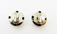 Eye-Catching Vintage 1970s Bold Contemporary Style Button Earrings - Back - Thumbnail