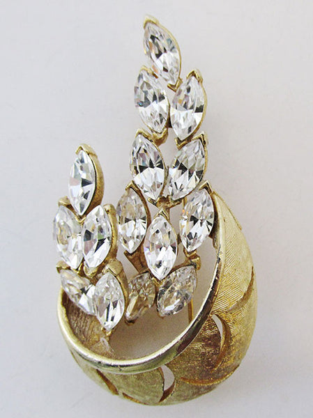 Vintage 1960s Stunning Elegant Rhinestone Floral Pin