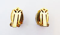 Vintage Classic Contemporary Style Purple Diamante Button Earrings - Back - Thumbnail
