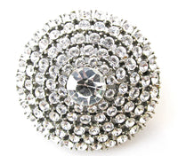 Weiss Signed Vintage Designer Jewelry - Mid-Century Diamante Dome Pin