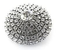 Weiss Signed Vintage Designer Jewelry - Mid-Century Diamante Dome Pin
