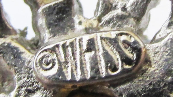 Weiss Signed Vintage Designer Jewelry - Mid-Century Diamante Dome Pin - Signature