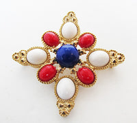 Sarah Coventry Vintage 1970s Retro Book Piece Patriotic Pin - Thumbnail