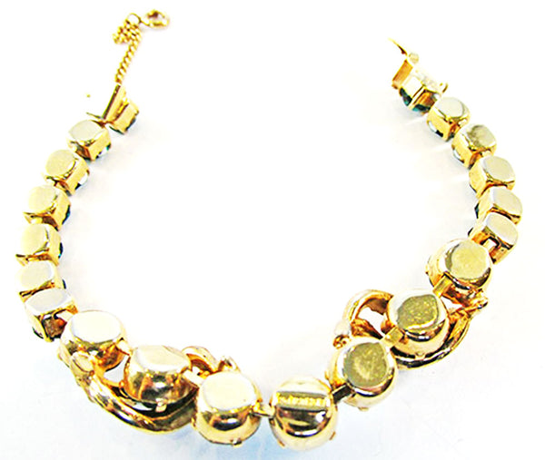 Eisenberg 1940s Vintage Jewelry Emerald Diamante Glamour Bracelet - Back