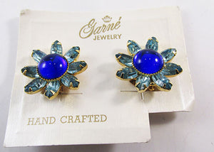Garne Rare Vintage 1950s Flawless Mid-Century Floral Button Earrings