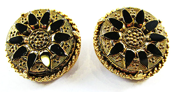 Florenza 1950 Vintage Costume Jewelry Distinctive Pendant and Earrings - Earrings