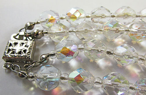 Vintage Mid-Century Gorgeous Sparkling Double Strand Crystal Necklace