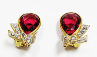 Gorgeous 1970s Vintage Contemporary Style Diamante Ribbon Earrings - Front - Thumbnail