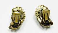 Signed Florenza Mid-Century Designer Diamante and Pearl Earrings - Back - Thumbnail