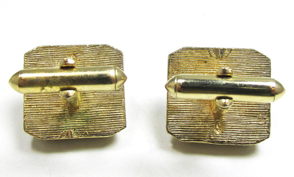 Vintage 1960s Mid-Century Men's Diamante Geometric Cufflinks - Back