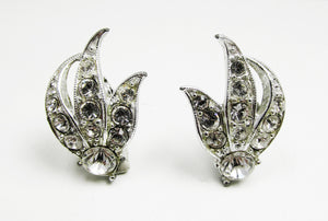 Signed 1960s Sarah Coventry Sparkling Designer Diamante Earrings - Front