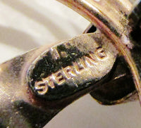 Vintage 1940s Desirable Mid-Century Diamante and Vermeil Floral Pin - Sterling Mark - Thumbnail