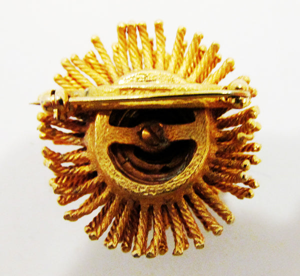 Boucher 1950s Vintage Designer Exotic Diamante Sea Anemone Pin - Back