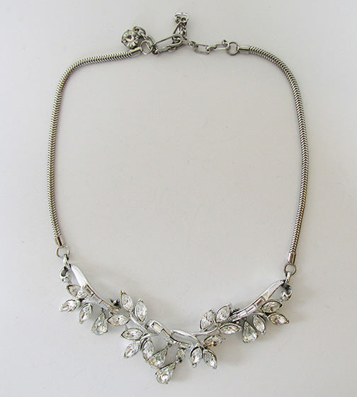 Coro Vintage Exquisite Mid Century 1950s Floral Choker Necklace