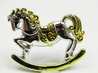 Vintage 1960s Whimsical Danecraft Designer Figural Rocking Horse Pin
