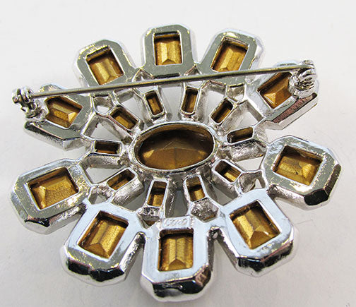 Coro Vintage 1940s Outstanding Clear and Sapphire Rhinestone Pin