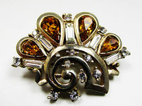 Vintage 1940s Barclay Mid-Century Diamante Costume Jewelry Pin