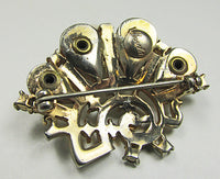 Barclay Vintage Retro 1940s Abstract Topaz Rhinestone Pin - Thumbnail