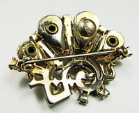 Vintage 1940s Barclay Mid-Century Diamante Costume Jewelry Pin