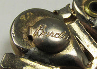 Barclay Vintage Retro 1940s Abstract Topaz Rhinestone Pin - Thumbnail