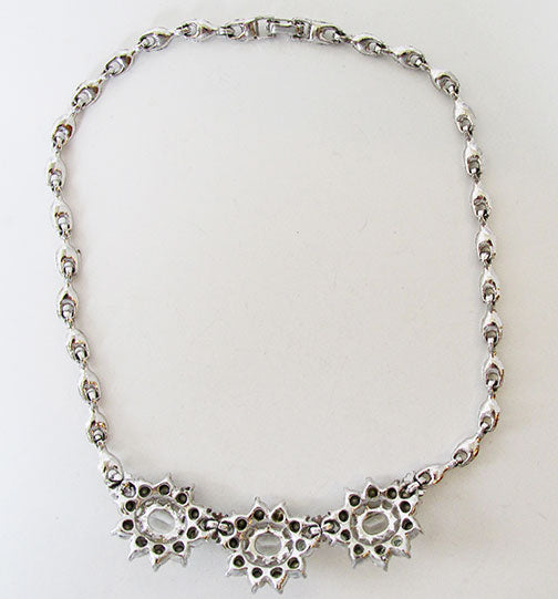 Bogoff Vintage 1950s Exquisite Mid Century Rhinestone Floral Necklace