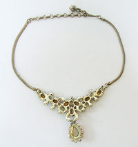 Vintage Mid Century 1950s Flawless Ruby Red Bib Necklace - Thumbnail