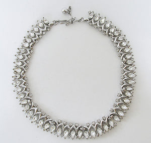 Trifari Vintage Exquisite 1950s Mid Century Rhinestone Link Necklace