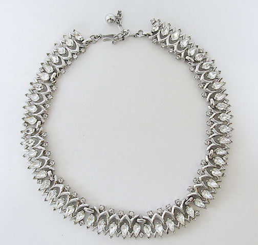 Trifari Vintage Exquisite 1950s Mid Century Rhinestone Link Necklace