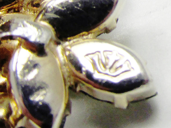 Signed Schoffel Vintage 1950s Designer Diamante Floral Earrings - Schoffel Mark