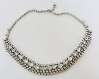 Vintage Mid Century 1950s Exquisite Rhinestone Statement Necklace - Thumbnail