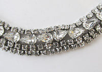 Vintage Mid Century 1950s Exquisite Rhinestone Statement Necklace - Thumbnail