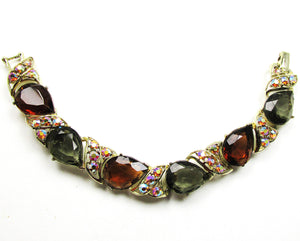1950s Vintage Jewelry Dramatic Mid-Century Iridescent Bracelet - Front
