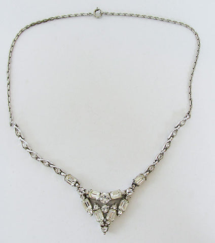 Bogoff Vintage Mid Century Elegant Geometric Rhinestone Necklace