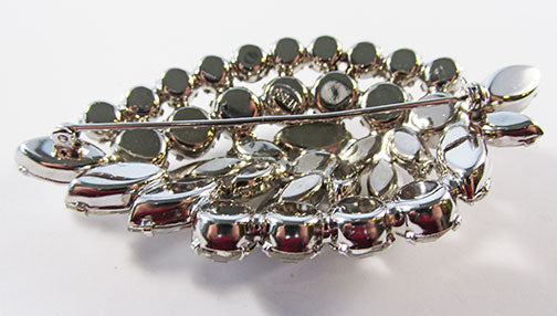 Weiss Vintage 1950s Bold Mid Century Rhinestone Leaf Pin