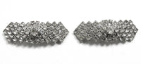 Vintage 1950s Dazzling Mid-Century Rhinestone Shoe Clips - Front - Thumbnail