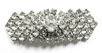 Vintage 1950s Dazzling Mid-Century Rhinestone Shoe Clips - Close Up - Thumbnail