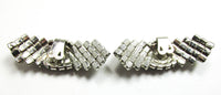 Vintage 1950s Dazzling Mid-Century Rhinestone Shoe Clips - Back - Thumbnail
