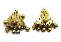 Unique Vintage 1950s Pink Aurora Borealis Rhinestone Earrings - Back - Thumbnail
