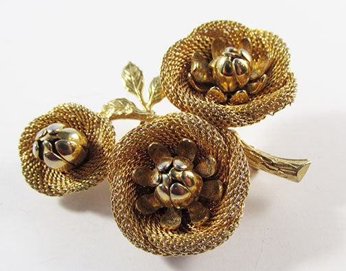 Hobe Vintage Beautiful 1950s Three Dimensional Floral Bouquet Pin