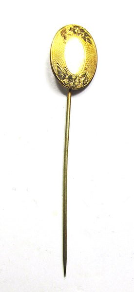 Vintage Jewelry 1940s Elegant Mid-Century Gold Hat or Stick Pin - Front