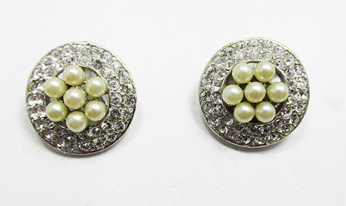 Sarah Coventry Vintage 1970s Dazzling Retro Button Earrings