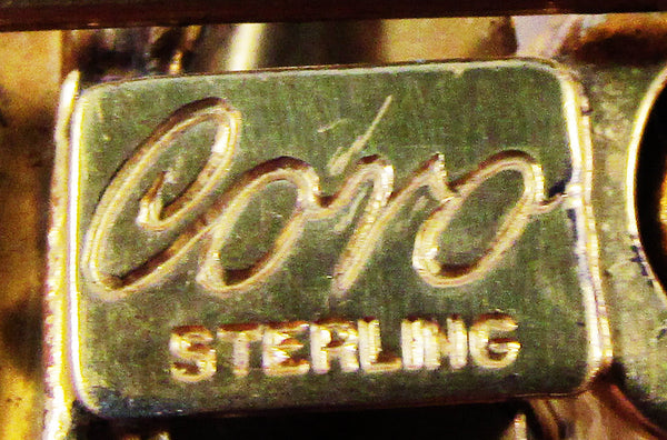 Coro Vintage 1940s Designer Blue Diamante and Vermeil Geometric Pin - Signature