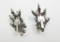 Beaujewels Vintage Mid Century Sparkling Sapphire Rhinestone Earrings - Thumbnail