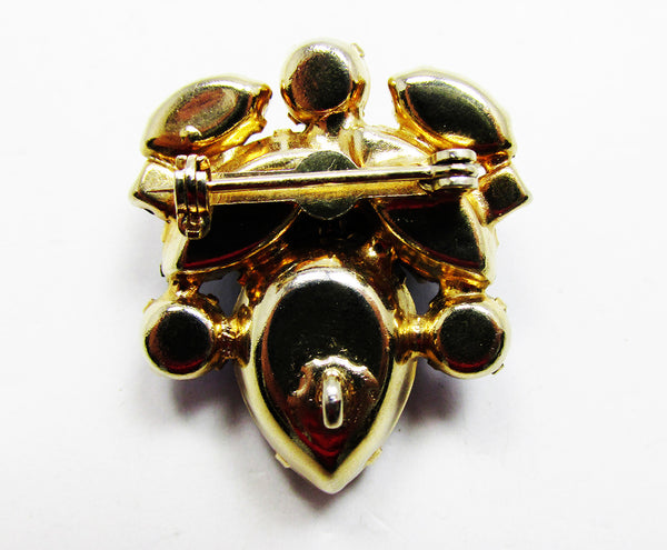Vintage Mid-Century Avant-Garde Sapphire Diamante Pin/Pendant - Back