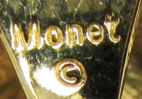 Vintage 1970s Monet Designer Rhinestone and Enamel Earrings - Signature - Thumbnail