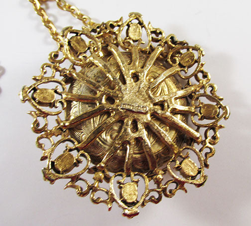 Florenza Vintage Magnificent Mid Century Medallion Locket Pendant