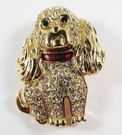Adorable Vintage Kenneth J. Lane Retro Spaniel Pin