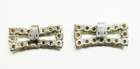 Vintage Sparkling 1950s Mid-Century Pair of Diamante Shoe Clips