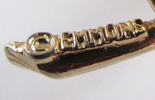 Emmons Vintage 1950s Mid Century Book Piece Rhinestone Leaf Pin