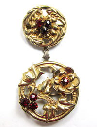Jewelry Vintage 1940s Barclay Designer Rhinestone Gold Filled Pin - Front - Thumbnail
